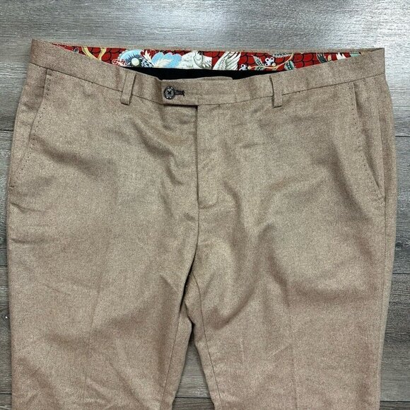 Paisley And Gray Slim Fit Pants 50% Wool Size 38 X 30 Brown Tweed - Picture 4 of 7
